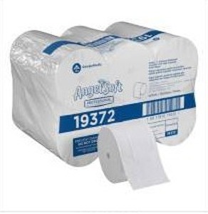 lot 15470 image: Angelsoft Professional Series Compact Premium Embossed Coreless 2 Ply High Capacity Toilet Paper, 19372, 18 Rolls