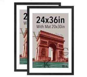 lot 15482 image: 6 Pack Staples Black Aluminum Poster Frame 24x36 inches (Black)