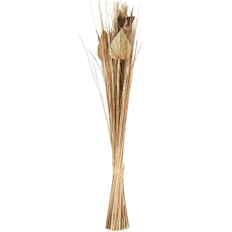 lot 62074 image: Deco 79 Dried Plant Pampas Grass Home Decor Natural Foliage Natural Dried Foliage with Fan Palm Leaves, Foliage for Decoration 6 x 6 x 41, Brown