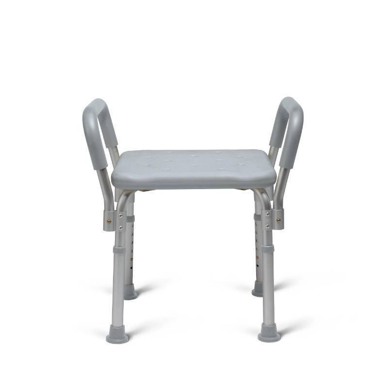lot 63226 image: Medline Backless Shower Chair with Arms - 350 lb. Capacity, Bench, Stool, Seat for Elderly, Seniors Independent Adult and Disabled Adults