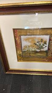 lot 18009 image: Framed Botanical Tree Print with Decorative Border
