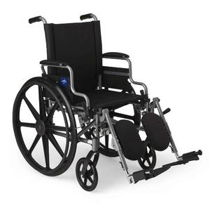 lot 18011 image: Medline Lightweight Wheelchair for Adults With Swing-Back, Desk-Length Arms, Elevating Leg Rests 18W x 16D Seat