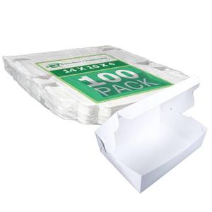 lot 62149 image: SCT White Window Bakery Boxes with Tuck-in Lid, 10 x 14 x 4, White, Paper, 100Carton