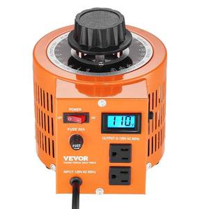 lot 62153 image: VEVOR Auto Variable Voltage Transformer 2000VA, 15.3 Amp, 110V Input 0-130V Output AC Voltage Regulator, with LCD Display 4 Extra Fuses Thermal Control Switch