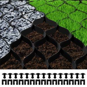 lot 62157 image: VEVOR Ground Grid 27 ft x 4 ft, 1885 lbs per Sq Ft Load Geo Grid, 2 Depth Permeable Stabilization System for DIY Patio, Walkway, Shed Base, Light Vehicle Driveway, Parking Lot, Grass, and Gravel