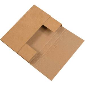 lot 61143 image: Tape Logic TLM962BFK Easy-Fold Mailers, 9 12 x 6 12 x 2, Kraft (Pack of 50)