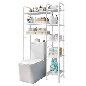 lot 61150 image: Dazioter Over The Toilet Storage Bathroom Organizer Shelf Freestanding Space Saver with Toilet Multifunctional Rack (White)