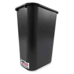 lot 61167 image: Rubbermaid Commercial Wastebasket Trash Container, 41QT10.25 GAL, Plastic, Black, Stackable Trash Can for BedroomBathroomOffice, Fits Under DeskSinkCabinet