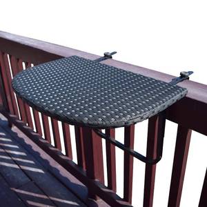 lot 60164 image: Oakland Living Balcony Railing Wicker Table, Black