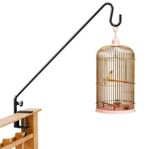 lot 60168 image: Idzo 28 Inch Railing Hook, Deck Hook for Bird Feeder Pole, Durable 3-Layer Powder Coated Steel, Shepherds Hooks for Outdoor, 360° Rotation, Sturdy Deck Railing Bracket for Hanging Decorations, Black