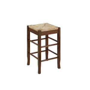 lot 60177 image: Boraam Square Rush Backless Counter Height Kitchen Stool - Cappuccino Finish