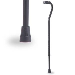 lot 60182 image: Medline Tall Steel Bariatric Heavy Duty Offset Handle Cane, Adjusts 37 x 48, 500 lbs. Capacity, for Foot & Leg Injuries, Walking Cane & Stick for Adults and Elderly, Cane Weighs 4 lbs, Black