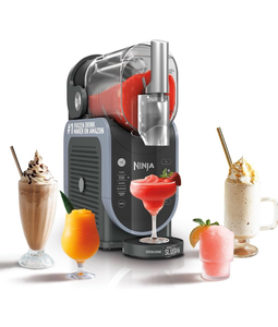 lot 60185 image: Ninja SLUSHi Frozen Drink & Slushie Machine with RapidChill Technology  88 oz. Easy Fill Vessel  5 Preset Programs  Make Margaritas, Frapp�s, & More  With Dishwasher Safe Parts  Black  FS301 - Retail $0