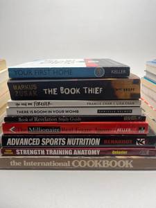 Mixed Book Collection Bundle - Fiction, Real Estate, Sports, Cooking