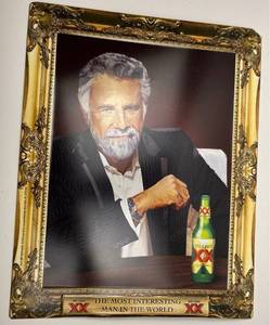 lot 129 image: Dos Equis The Most Interesting Man in the World Framed Advertisement Print