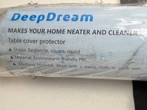 lot 131 image: DeepDream Clear Round Table Protector Cover 54 Inch PVC