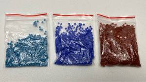 lot 151 image: Glass Mosaic Tiles Square Pieces - Blue Brown Mixed Colors