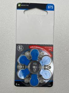 lot 152 image: Size 675 Hearing Aid Batteries 6-Pack