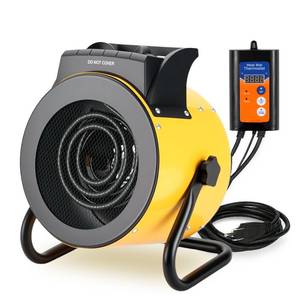 lot 17087 image: Noarixa Greenhouse Heater with Digital Thermostat, 1500W750W Electric Grow Tent Heater, IPX4 Waterproof, Overheat Protection, Fast Heating for Patio, Flower Room, Green House, Ourdoor, Yellow