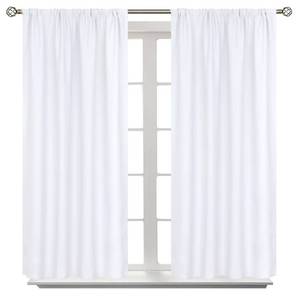 lot 19468 image: BGment White Curtains 45 Inches Length - Short Window Treatment Drapes with Rod Pocket Privacy No See Through for Bathroom Bedroom Home Decor, 2 Panels, Pure White, 42 x 45 Inch - Retail $19