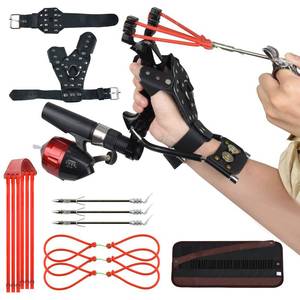 lot 23789 image: JTXCDFHMJ Slingshot,Wrist Support RocketFishing and Hunting,Dual Purpose Slingshot forHunting Hand (Black Right) - Retail $33