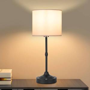 lot 23794 image: HAPYGI Portable Cordless Table Lamp,Built-in 5200mAH Rechargeable Battery, Dimmable Touch Wireless Light, Bed Side Metal Desk Lamp RestaurantBedroomBarCoffeeNight Light (Blcak) - Retail $30