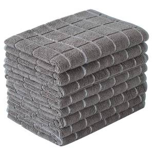 lot 23815 image: Microfiber Dish Towels - Soft, Super Absorbent and Lint Free Kitchen Towels - 8 Pack (Lattice Designed Gray Colors) - 26 x 18 Inch - Retail $16