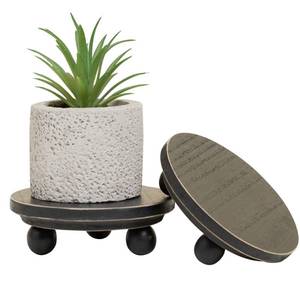 lot 23832 image: Defined Deco Mini Wood Risers for Home & Kitchen - 2 Pack 4 Round Risers for Farmhouse Decor - Rustic Pedestal Display Stands