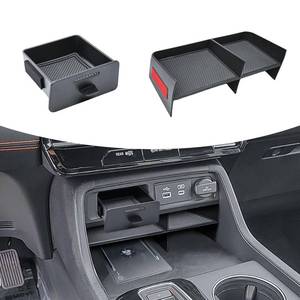 lot 23860 image: TACOBRO 2PCS Center Console Organizer Tray and for 2023-2025 2026 Honda Pilot & 2026 Passport Custom Fit Secondary Storage Box with Rubber Pad Increased Storage Space Insert Tray - Retail $18