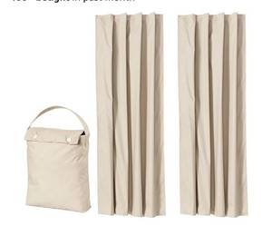 lot 23863 image: Amazon Basics Portable Blackout Curtain Shade with Suction Cups, Energy Saving, 50W x 78L, Beige, 2-Pack - Retail $47