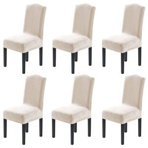 lot 23865 image: H.VERSAILTEX Dining Chair Covers Velvet Stretch Chair Covers for Dining Room Set of 6 Parson Chair Slipcovers Chair Protectors Covers, Soft Thick Solid Velvet Fabric Washable, Ivory - Retail $43