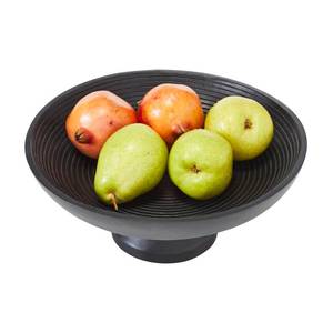 lot 23879 image: VHC Brands Natural with White Wooden Fruit Bowl 5.5x12x12, Kitchen Decor, Decorative Wooden Pedestal Bowl, Perfect Centerpiece for Table, Island, or Counter SMALL CRACK