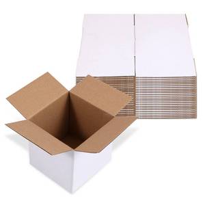 lot 25120 image: MYSLIMZE 25 Packs 4x4x4 Small Cardboard Shipping Boxes for Mailing, Packing and Storing (4x4x4) - Retail $13