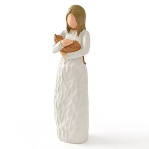 lot 25130 image: Cuayaes Cat Memorial Gifts, Orange Cat Figurines Loss of Cat Sympathy Gift for Cat Mom, Friendship Guardian Angel Statue Cat Remembrance Gifts for Women Cat Lovers - Retail $17