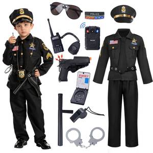 lot 25131 image: Spooktacular Creations Halloween Police Costume for Kids, Black Police Officer Costume for Boys, Toddler Cosplay RolePlay Themed Party (Medium, 8-10 yrs) - Retail $30