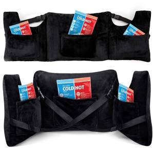 lot 25133 image: Oak Leaf Post Mastectomy Pillow for Recovery Gift for Mastectomy Patients with 4 Pockets to Support Breast Surgery Healing for Sleeping, Recovery, Seatbelt Protection (Pure Black(Upgraded)) - Retail $24