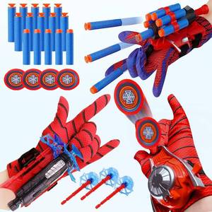 lot 25135 image: 3 Sets Spider Web Shooters, Spider Web Plastic Launcher Glove with Wrist Toy Set, Superhero Toys, Safe Outdoor Action Toys All SaintsDay Christmas Birthday Party for Boys and Girls (3 Sets) - Retail $22