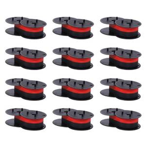 lot 25141 image: Bigger Replacement for Porelon 11216 Universal Twin Spool Calculator Ribbon for Nukote BR80c, Sharp EL-1197PIII, Dataproducts R3027, Casio DR-210R, Canon MP11DX MP25DV, Black and Red, 11 Pack - Retail $15