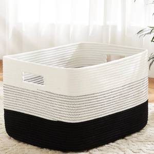 lot 25150 image: Artfeel Blanket Basket,Rectangle Woven Baskets for Storage,65L Laundry Basket for Decorative Nursery Blanket,Toys,Dirty Clothes and Magazine in Shelves,Baby Room,and Living Room - Retail $30