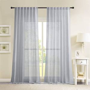 lot 25162 image: Novecozy Natural Linen Curtain Semi Sheer Curtain 84 Inch Long 1 Panel for Bedroom Living Room, Backtab Rod Pocket Farmhouse Boho Linen Textured Light Filtering Window Drapes, Beige