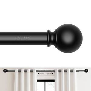 lot 25171 image: JRZOO Curtain Rod for Windows 18-45 Inch, Black 58 Inch Small Window Treatment Rods, Short Adjustable Splicing Drapery pole, Matte Black - Retail $10