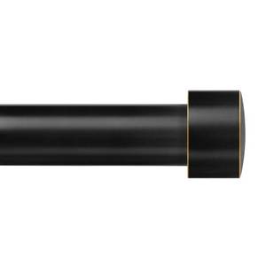 lot 25176 image: TONIAL Curtain Rods for Windows 48 to 84 Inches(4 to 7 ft), Telescoping Splicing 34 Curtain Rod 32 to 86 Inches(2.6 to 7.1 ft), Decorative Single Drapery Rod with Round Cap Finial, Black