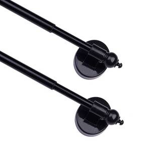 lot 25179 image: Magnetic Curtain Rods for Metal Doors Multi-Use Adjustable Appliance for Windows Iron Steel Places 16-28 Inch Black 2 Pack - Retail $19