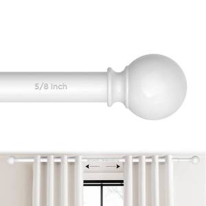 lot 25180 image: JRZOO White Curtain Rod for Windows 18-45 Inch, 58 Inch Small Window Treatment Rods, Short Adjustable Splicing Drapery pole, White - Retail $10
