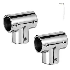 lot 26619 image: ODYSUNRAL Boat Handrail Fitting 90 Degree Tee Rail for 78 Tubing, Heavy Duty, 316 Stainless Steel, Marine Boat Railing Tee Connector (2-Pack) - Retail $22