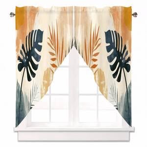 lot 26649 image: AYTTBIS Fall Thanksgiving Swag Curtain Valance for Windows,Autumn Pumpkin Maple Leaves Window Treatments Short Swag Topper for Kitchen Windows Bathroom Bedroom,28 x 36 Inch, 1 Pair