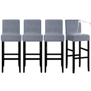 lot 26651 image: Lellen Waterproof Bar Stool Cover - Bar Stool Chair Covers with Back,Bar Chair Covers,Dining Room Chair Cover,Chair Slipcovers Stool Covers Protect Seat Covers for Kitchen Room Cafe(4PCS,Grey Blue) - Retail $29