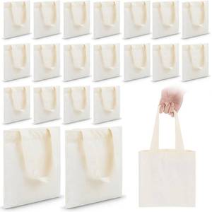 lot 26664 image: Amylove 24 Pcs Mini Tote Bag Sublimation Blank Canvas Tote Bags Reusable for Grocery Shopping, DIY, Easter Party Favor Gift Bags (10 x 10 Inch,Natural Color) - Retail $35
