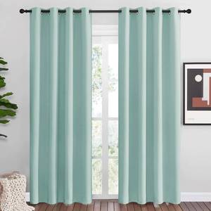 lot 26666 image: NICETOWN Aqua Blue Blackout Curtains 86 Long for Office, Dining Room, Guest Room, Sound Reducing Heat and Cold Block Curtain Panels for Modern Room Decorative (55 Wide by 86 Long, 2 Pieces) - Retail $28