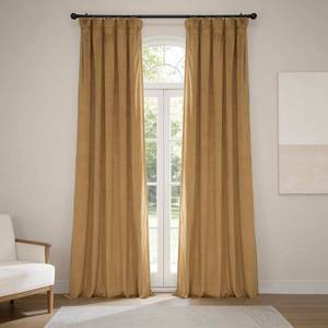 lot 26669 image: HPD Half Price Drapes Heritage Plush Velvet Curtains 96 Inches Long Room Darkening Curtains for Bedroom & Living Room 50W x 96L, (1 Panel), Spiced Rum - Retail $30